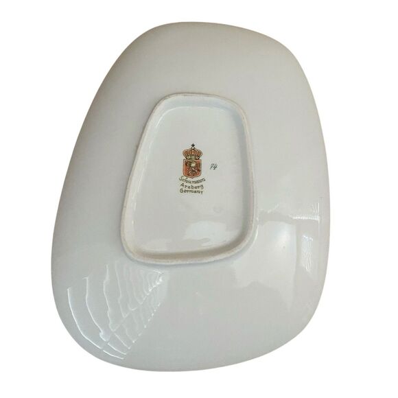 VTG Bavaria Schumann Arzberg Germany Trinket Plate Wild Rose Blush/Gold Trim - Picture 6 of 7